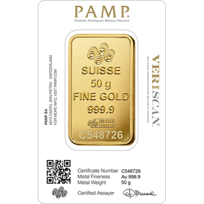 Investiční zlato 50g | PAMP Fortuna