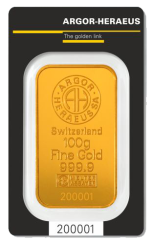 Investiční zlato Argor Heraeus 100 g | KHM