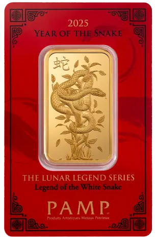Investiční zlato 1 OZ 31.1 g Lunar White Snake Gold Bar | 2025 | KHM