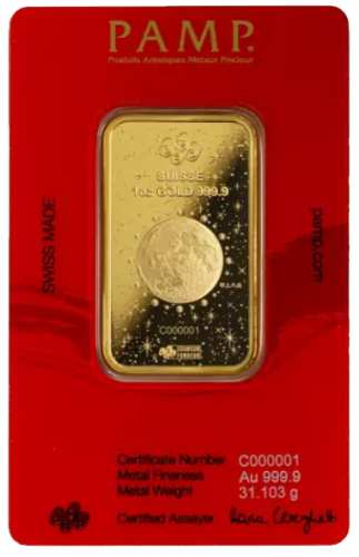 Investiční zlato 1 OZ 31.1 g Lunar Legends Azure Dragon Gold Bar | 2024 | KHM