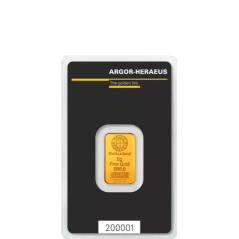Investiční zlato 5g Gold Bar | Argor-Heraeus | Kinebar | KHM