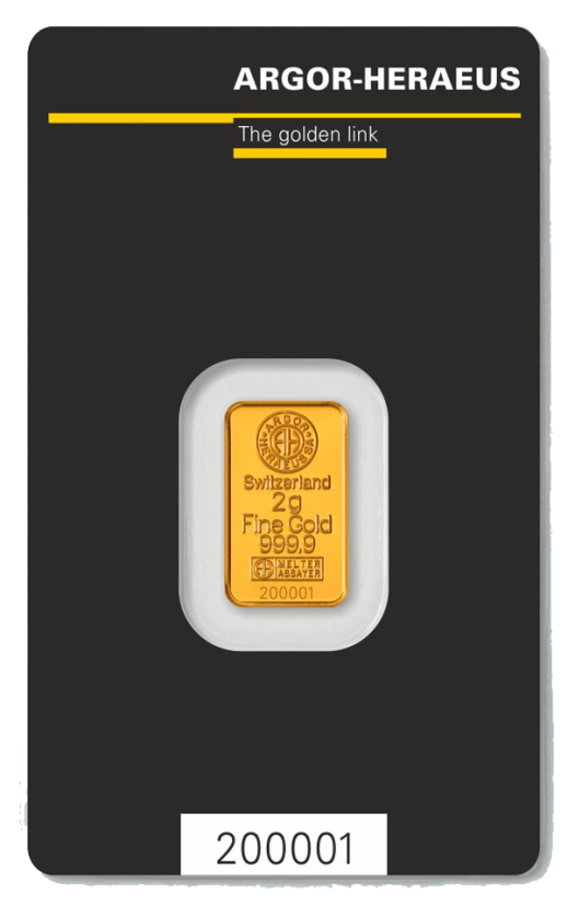 Investiční zlato Argor Heraeus 2 g | KHM