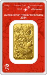 Investiční zlato 1 oz Gold Bar | Argor-Heraeus | Year Of The Dragon | 2024 | KHM