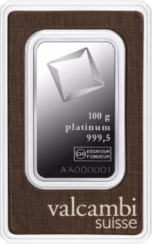 100g Platinum Bar | Valcambi | KHM