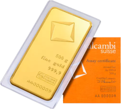 Investiční zlato 500g Gold Bar | Valcambi | Minted| KHM