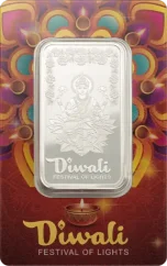 1 oz Diwali Lakshmi & Rangoli Silver Bar | PAMP | KHM