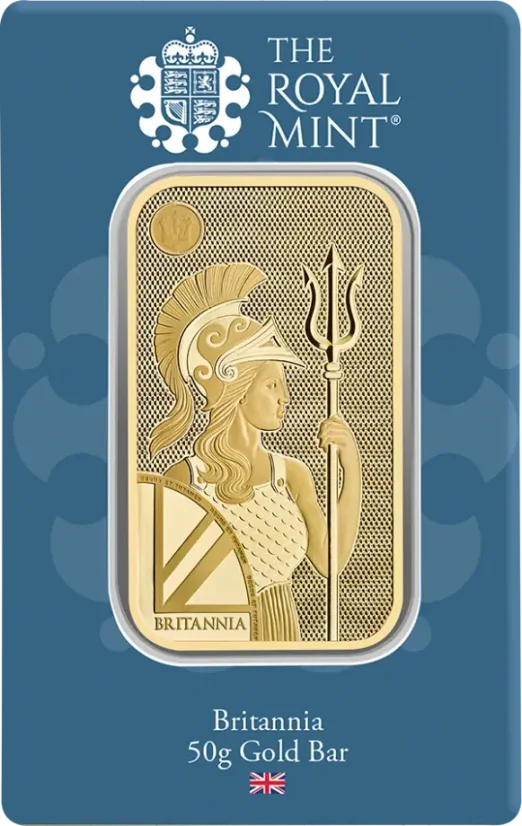 50g Britannia Gold Bar | Royal Mint | KHM