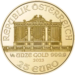 Zlatá mince 25EUR Wiener Philharmoniker 1/4 OZ | KHM