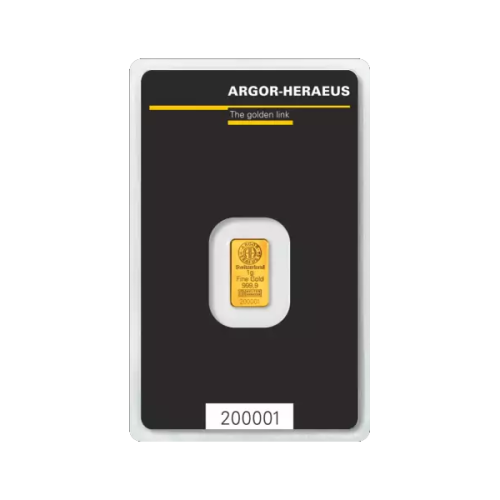 Investiční zlato 1g Gold Bar | Argor-Heraeus | Kinebar | KHM