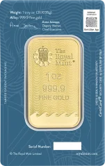 1 oz Britannia Gold Bar | Royal Mint | KHM