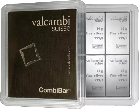 Investiční stříbro 10 x 10 g CombiBar® | Silver | Valcambi | KHM