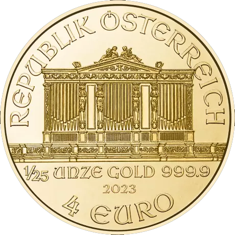 Zlatá mince 4EUR Wiener Philharmoniker 1/25 OZ | KHM