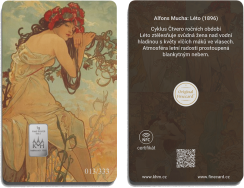 Finecard - Alfons Mucha - Čtvero ročních období - Limitovaná stříbrná edice | KHM