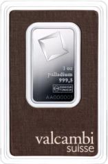1 oz Palladium Bar | Valcambi | KHM