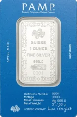 1 oz Silver Bar | Star of David | PAMP | KHM