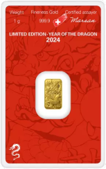 Investiční zlato 1g Gold Bar | Argor-Heraeus | Year Of The Dragon | 2024 | KHM