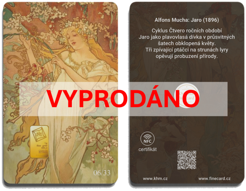 Finecard - Alfons Mucha - Čtvero ročních období - Limitovaná zlatá edice | KHM
