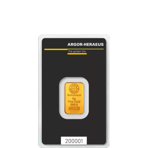 Investiční zlato 5g Gold Bar | Argor-Heraeus | Kinebar | KHM