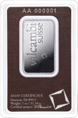 1 oz Palladium Bar | Valcambi | KHM