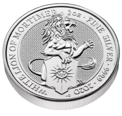 2 oz Queen's Beasts White Lion Silver Coin (2020) | KHM