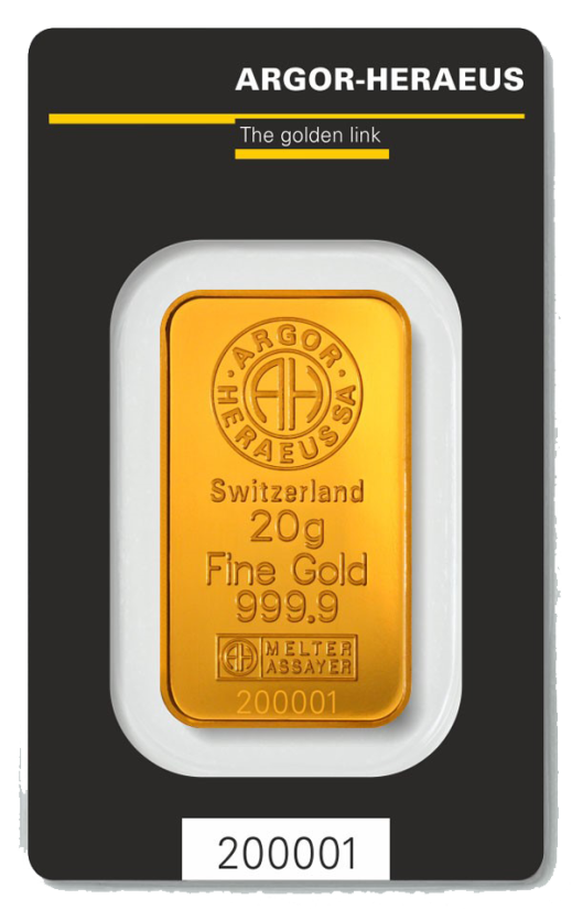 Investiční zlato Argor Heraeus 20 g | KHM