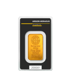 Investiční zlato 20g Gold Bar | Argor-Heraeus | Kinebar | KHM