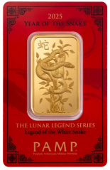 Investiční zlato 1 OZ 31.1 g Lunar White Snake Gold Bar | 2025 | KHM