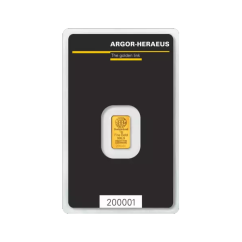 Investiční zlato 1g Gold Bar | Argor-Heraeus | Kinebar | KHM