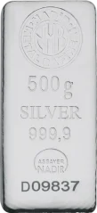 500g Silver Bar | Nadir Metal Rafineri | KHM