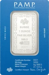 1 oz Silver Bar | Star of David | PAMP | KHM
