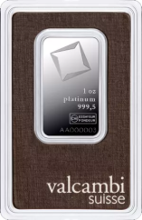 1 oz Platinum Bar | Valcambi | KHM