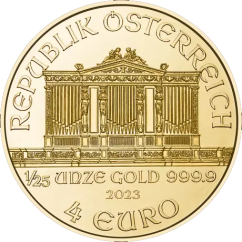 Zlatá mince 4EUR Wiener Philharmoniker 1/25 OZ | KHM
