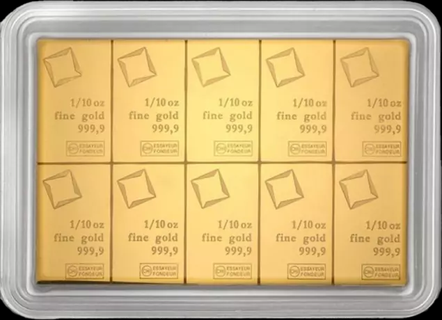 Investiční zlato 10 x 1/10 OZ CombiBar® | Valcambi | KHM