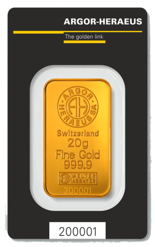 Investiční zlato Argor Heraeus 20 g | KHM