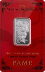 Investiční stříbro 10g PAMP Lunar Legends Azure Dragon Silver Bar | 2024 | KHM