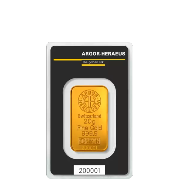 Investiční zlato 20g Gold Bar | Argor-Heraeus | Kinebar | KHM