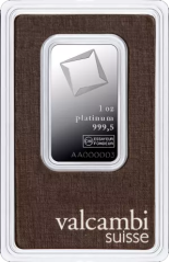 1 oz Platinum Bar | Valcambi | KHM