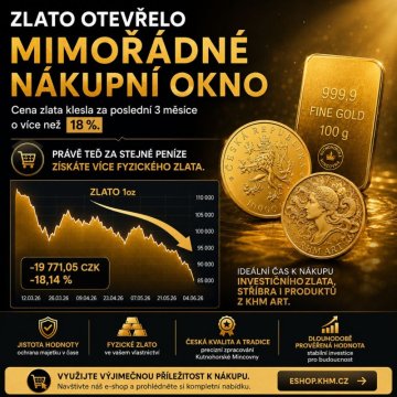 Zlato otevřelo mimořádné nákupní okno. Takové příležitosti přicházejí jen občas.