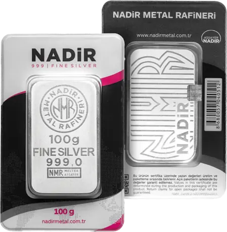 100g Silver Bar | Nadir Metal Rafineri | Minted | KHM